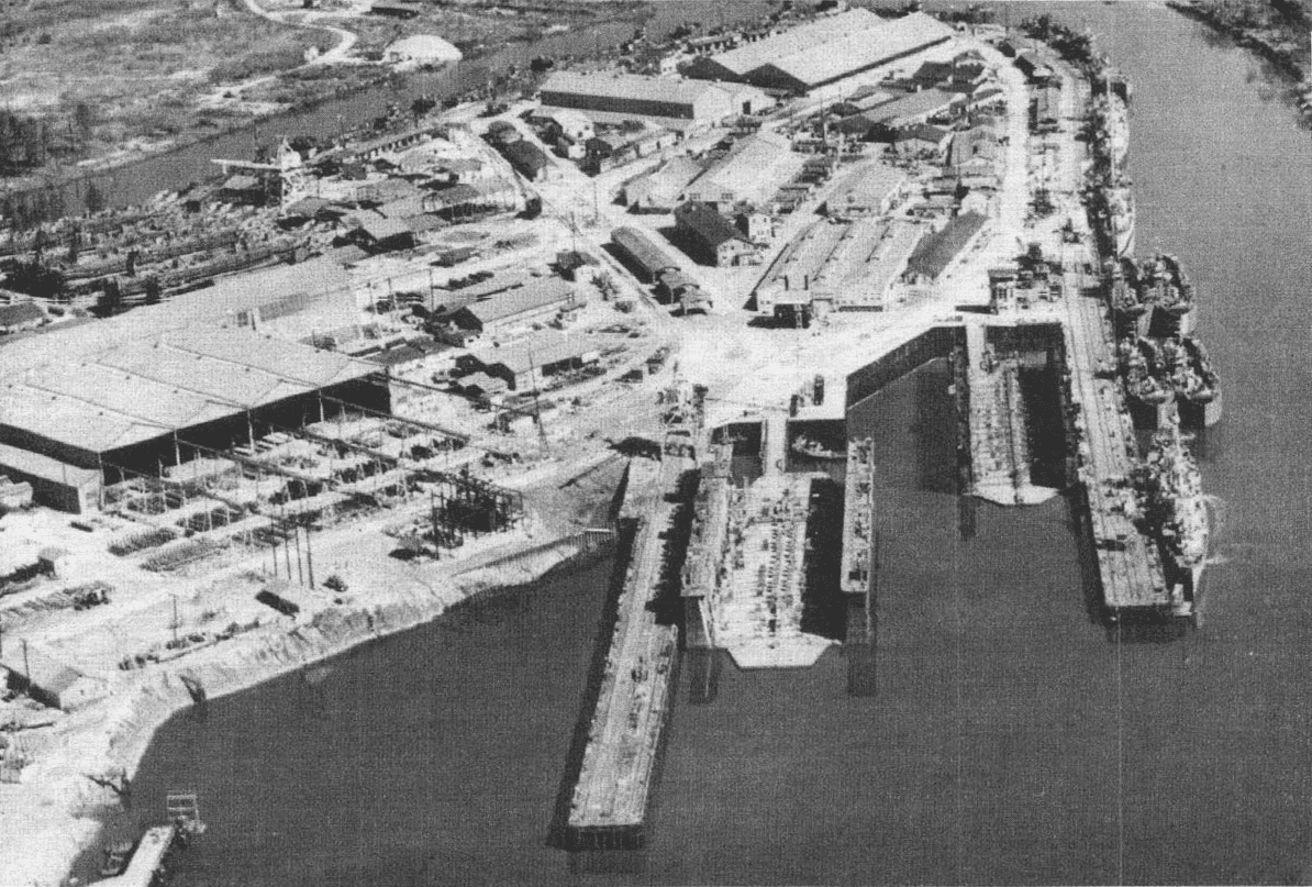 Houston shipyard aerial view